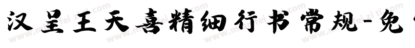 汉呈王天喜精细行书 常规字体转换